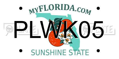 PLWK05 Florida License Plate