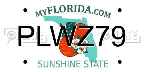 PLWZ79 Florida License Plate