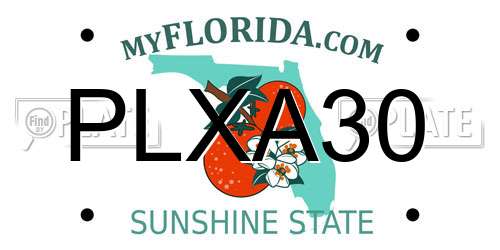 PLXA30 Florida License Plate