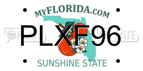 PLXF96 Florida License Plate