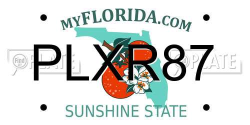 PLXR87 Florida License Plate