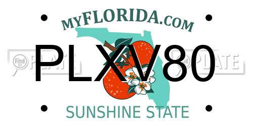 PLXV80 Florida License Plate