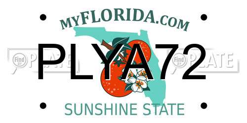 PLYA72 Florida License Plate