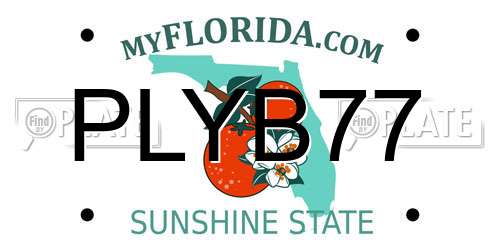 PLYB77 Florida License Plate