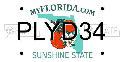 PLYD34 Florida License Plate