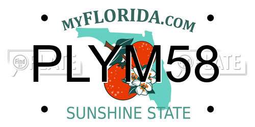 PLYM58 Florida License Plate