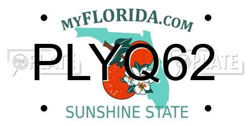 PLYQ62 Florida License Plate