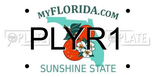PLYR1 Florida License Plate