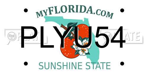 PLYU54 Florida License Plate