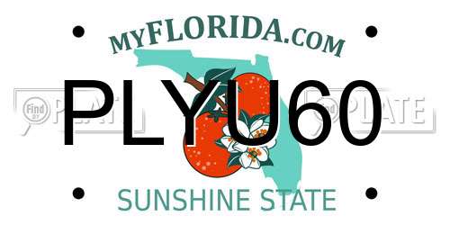 PLYU60 Florida License Plate