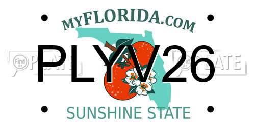 PLYV26 Florida License Plate