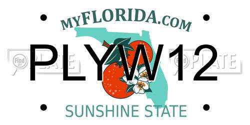 PLYW12 Florida License Plate