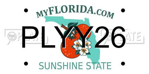 PLYY26 Florida License Plate