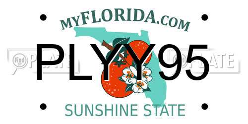 PLYY95 Florida License Plate