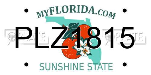 PLZ1815 Florida License Plate