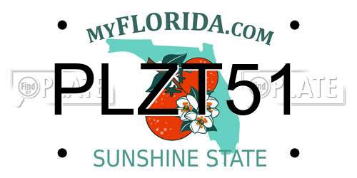 PLZT51 Florida License Plate