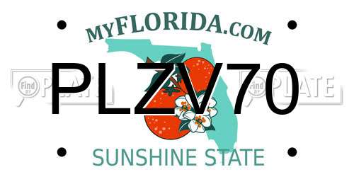 PLZV70 Florida License Plate