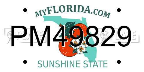 PM49829 Florida License Plate