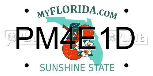 PM4E1D Florida License Plate
