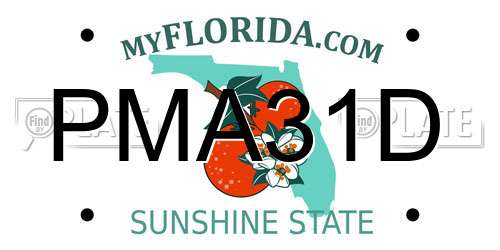 PMA31D Florida License Plate