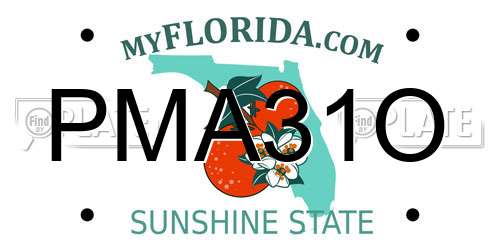 PMA31O Florida License Plate