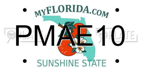 PMAE10 Florida License Plate