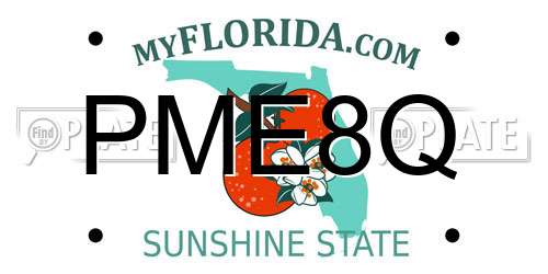 PME8Q Florida License Plate