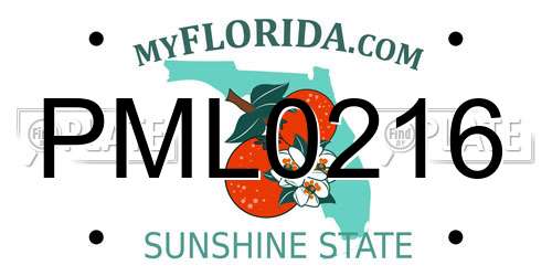 PML0216 Florida License Plate