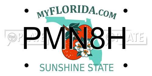 PMN8H Florida License Plate