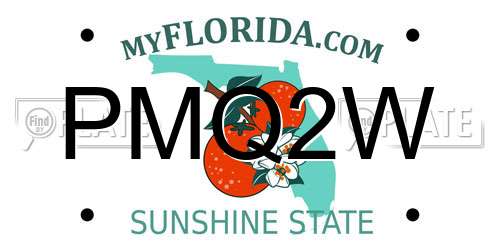 PMQ2W Florida License Plate