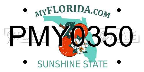 PMY0350 Florida License Plate