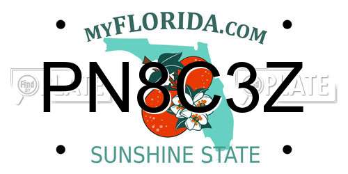 PN8C3Z Florida License Plate