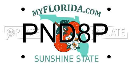 PND8P Florida License Plate