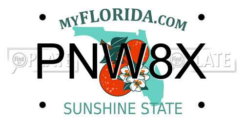 PNW8X Florida License Plate