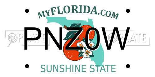 PNZ0W Florida License Plate