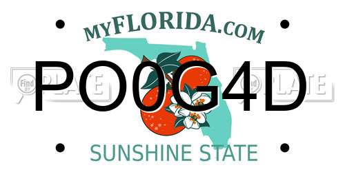 PO0G4D Florida License Plate