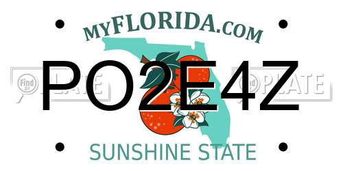 PO2E4Z Florida License Plate