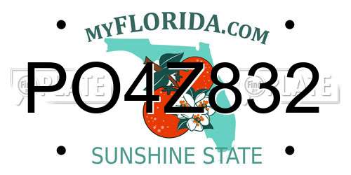 PO4Z832 Florida License Plate