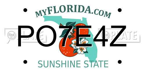 PO7E4Z Florida License Plate
