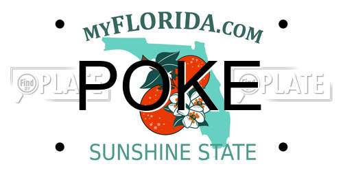 POKE Florida License Plate
