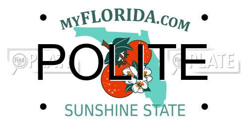 POLITE Florida License Plate