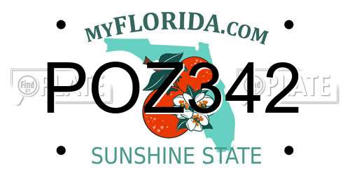 POZ342 Florida License Plate