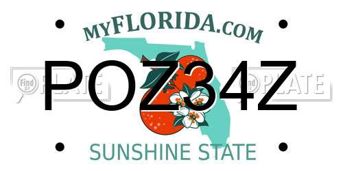 POZ34Z Florida License Plate