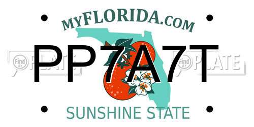 PP7A7T Florida License Plate