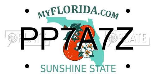 PP7A7Z Florida License Plate