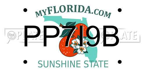 PP7I9B Florida License Plate
