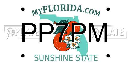 PP7PM Florida License Plate