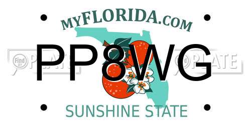 PP8WG Florida License Plate
