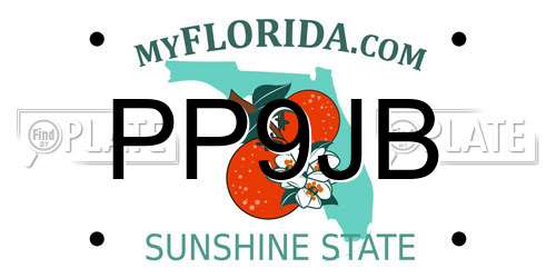 PP9JB Florida License Plate
