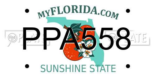 PPA558 Florida License Plate
